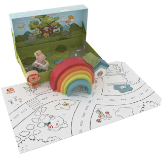 Stapel- und Figurenspiel "Zauberhafter Regenbogen"